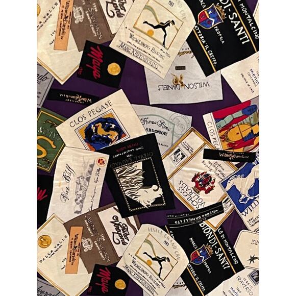 VTG 90s Nicole Miller Shirt Silk Napa Valley Wine Country XL - Picture 7 of 7